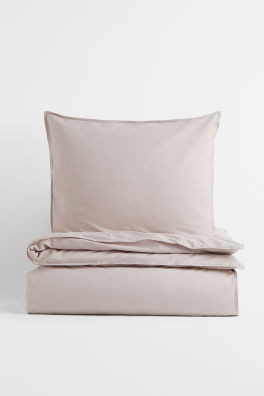 King/Queen Cotton Duvet Cover Set - Taupe - Home All | H&M US | H&M (US + CA)