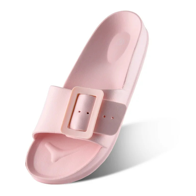 LORDFON Womens Slides Sandals Comfort Beach Sandals Adjustable Buckle Eva Slides Slip on Summer S... | Walmart (US)