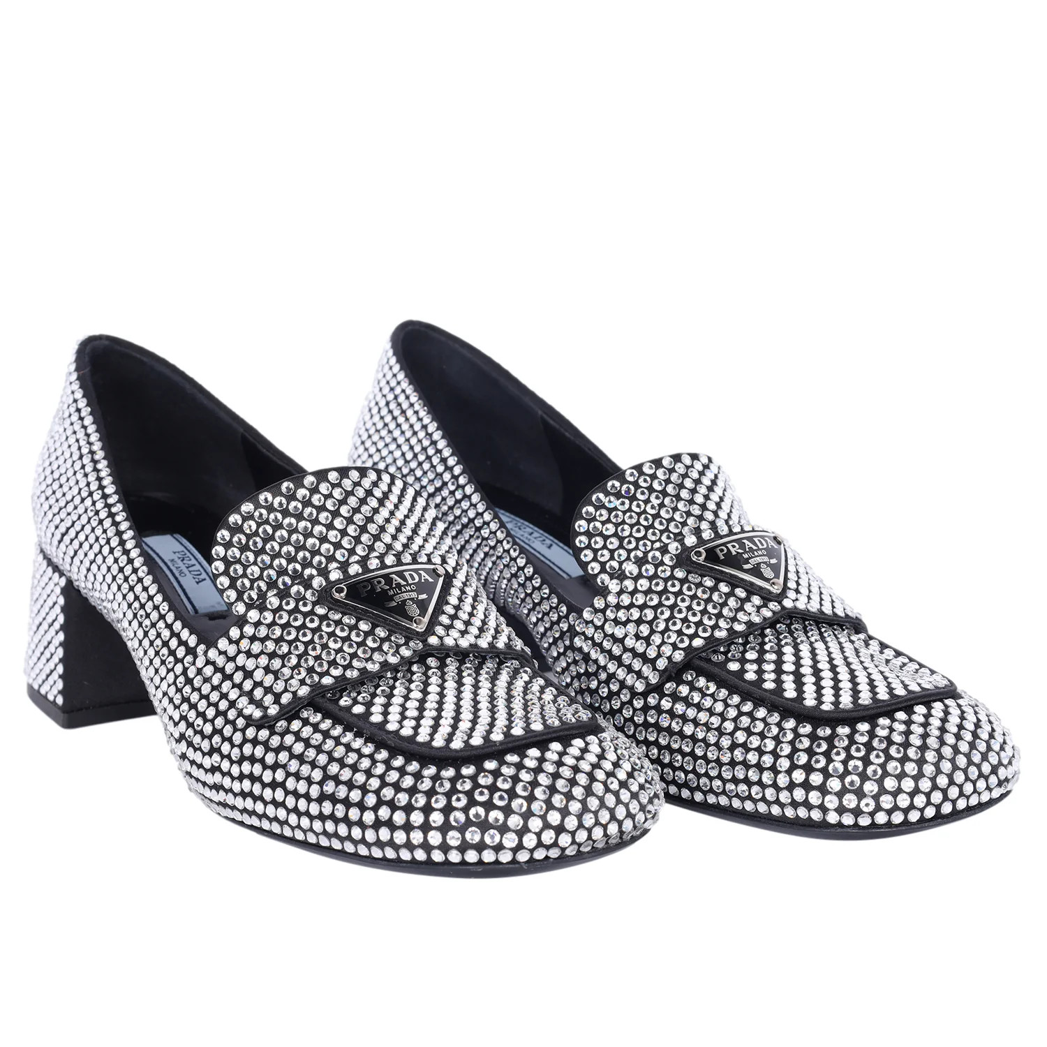Crystal-embellished logo-plaque Loafers Size 35.5 NEW | The Lady Bag