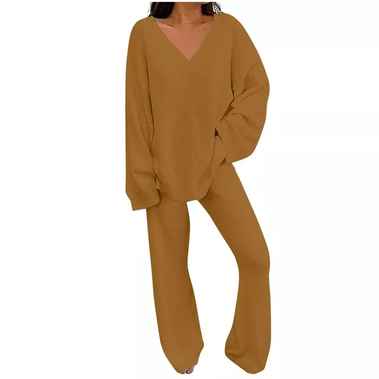Time and Tru Women's Long Sleeve Hoodie Sweater and Pants Set, 2