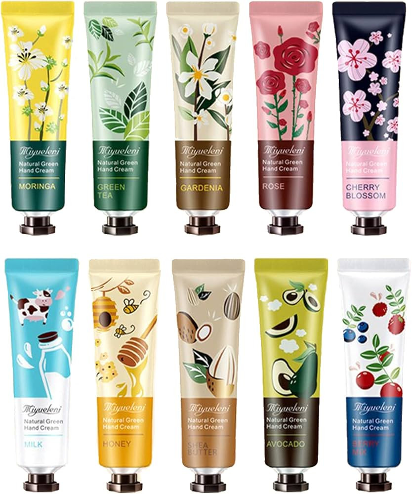 BONNIESTORE 10 Pack Plant Fragrance Hand Cream, Moisturizing Hand Care Cream Travel Gift Set With... | Amazon (US)