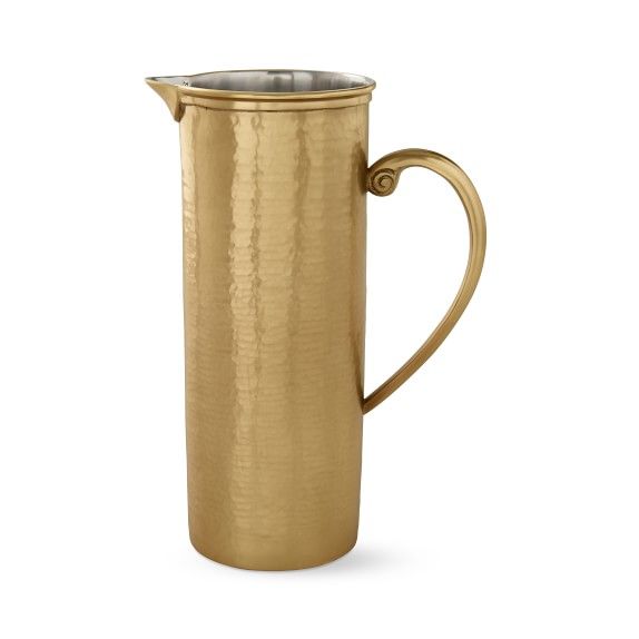 Antique Brass Hammered Pitcher | Williams-Sonoma