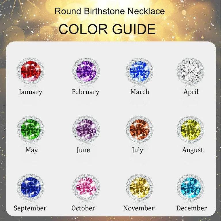 APSVO Round Necklaces for Women Girls CZ S925 Sterling Silver October Birthstone Pendant with Pin... | Walmart (US)