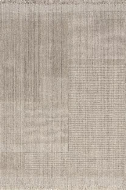 Beige Mozai Fringed Wool-Blend 9' x 12' Area Rug | Rugs USA