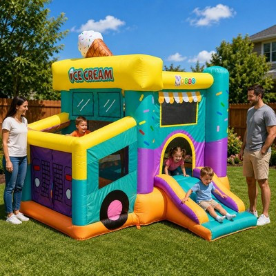Pogo Bounce House Backyard Kids Residential Nylon Inflatable Indoor/Outdoor Bouncer with Slide for Small Kids - Ice Cream Truck | Target
