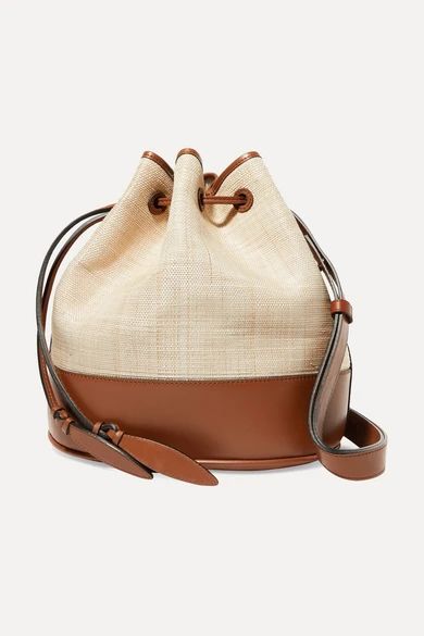 Raffia and leather shoulder bag | NET-A-PORTER (UK & EU)