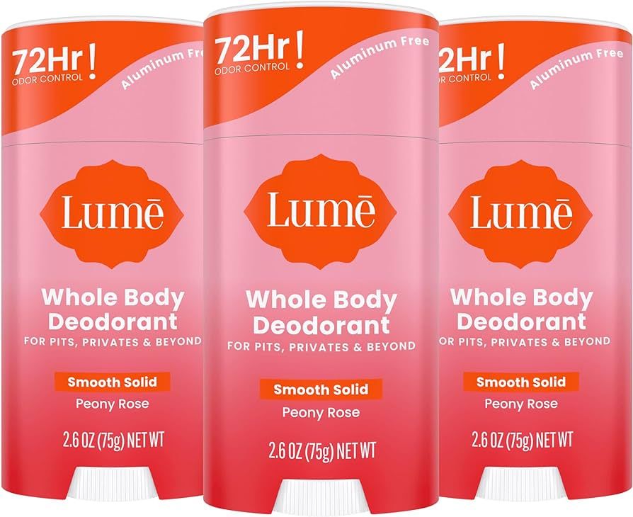 Lume Whole Body Deodorant - Smooth Solid Stick - 72 Hour Odor Control - Aluminum Free, Baking Sod... | Amazon (US)