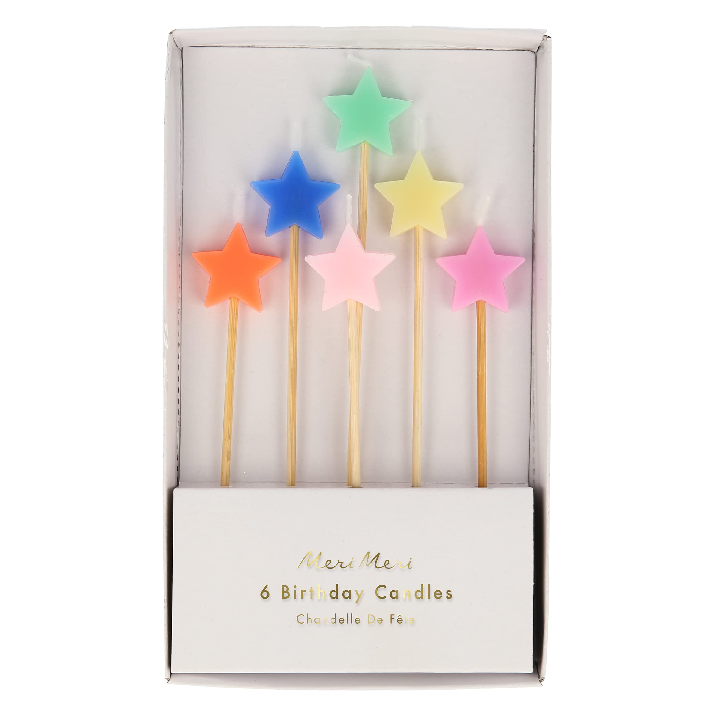 Meri Meri Star Birthday Candles for Cake (Pack of 6), Unscented, Fun Birthday Candles | Amazon (US)
