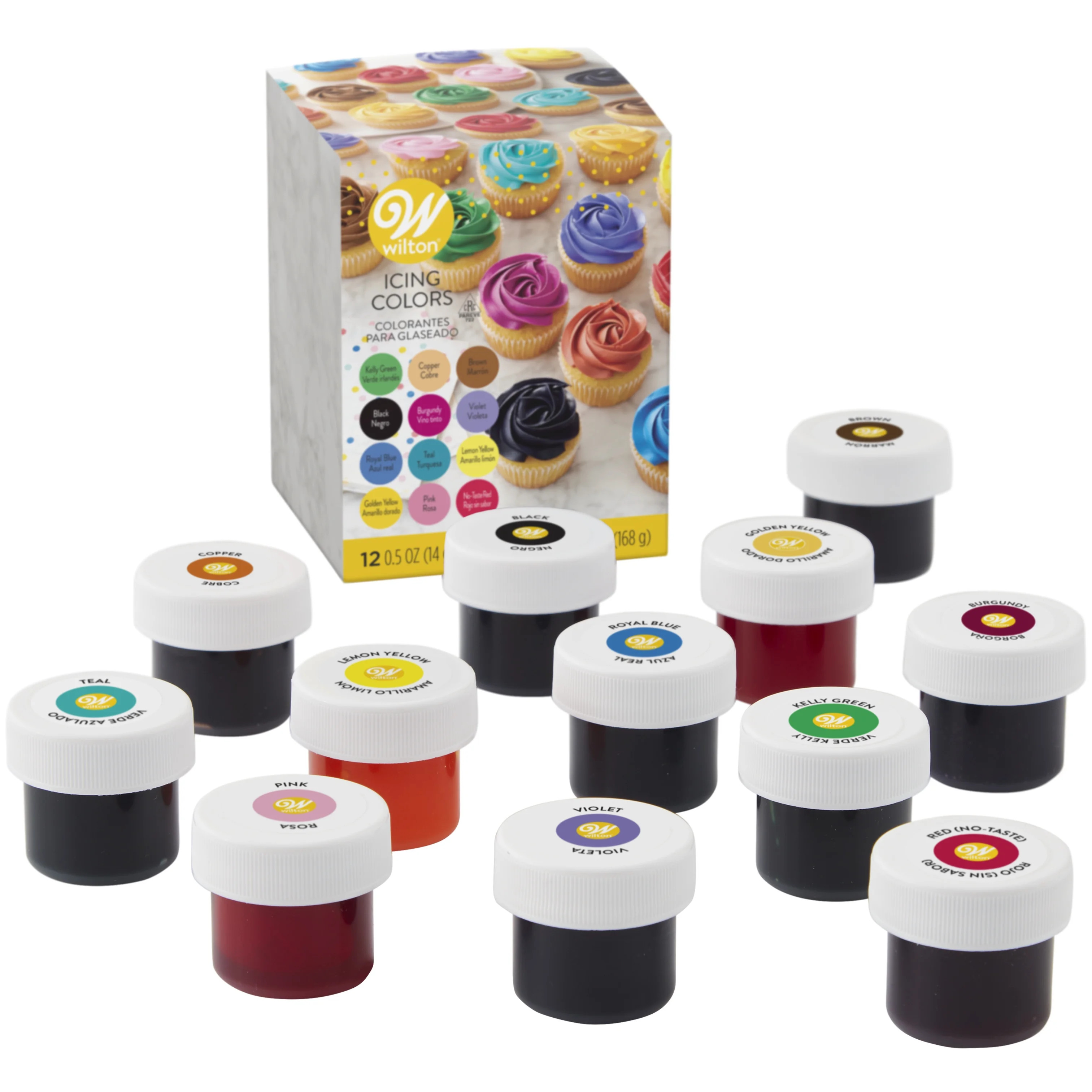 Wilton Edible Gel Food Coloring Set for Baking and Decorating, 6 oz. (12-Piece Set) | Walmart (US)