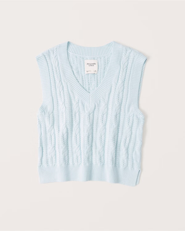 Women's Cropped V-Neck Sweater Vest | Women's Tops | Abercrombie.com | Abercrombie & Fitch (US)