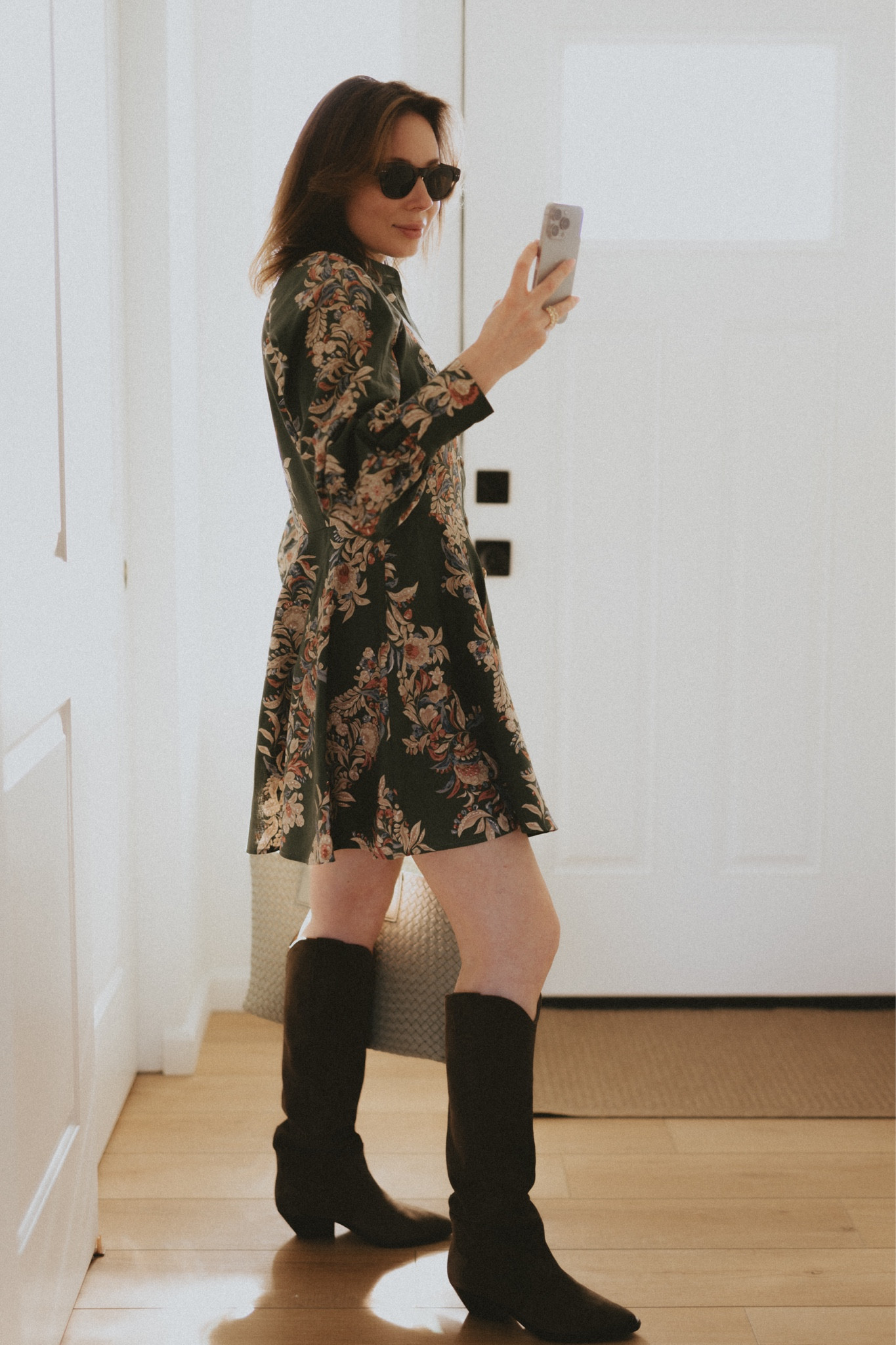 A-line dress: long or short + boots = perfect Early Spring outfit! This pattern is sold out right now but this exact dress is available in off -white Broderie anglaise! 

#LTKSeasonal #LTKstyletip #LTKworkwear