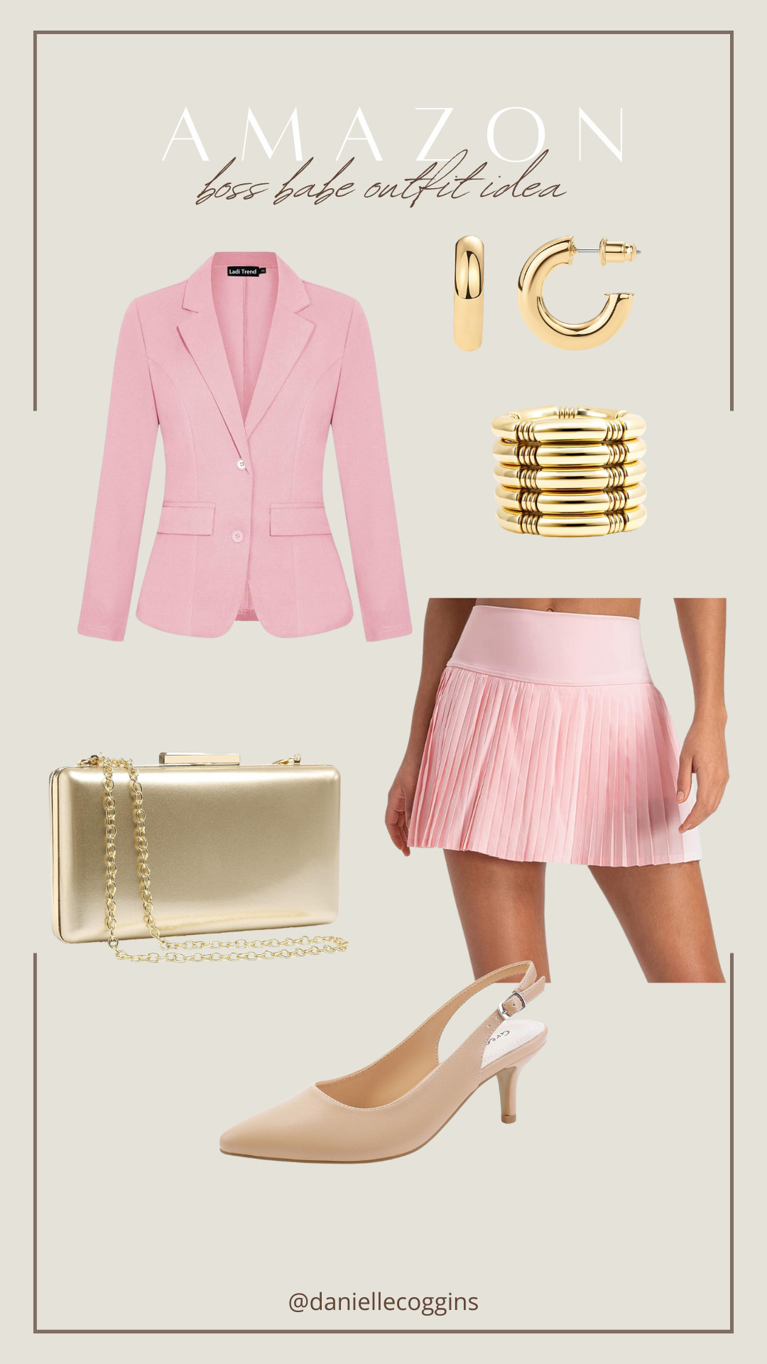 Pink boss babe outfit idea inspo 💗

keywords: office outfit idea, pink blazer, pink pleated skirt, gold hand purse, gold stackable bangles, dainty gold hoop earrings, nude kitten heels, outfit inspo board, outfit idea collage, Amazon outfit idea, affordable outfit idea 

 

#LTKFindsUnder50 #LTKWorkwear #LTKShoeCrush