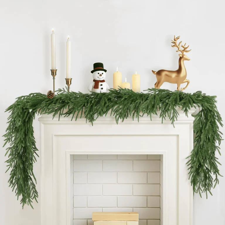 COOKEY 6FT Christmas Garlands Norfolk Pine Garland, Real Touch Artificial Faux Greenery Garland f... | Walmart (US)