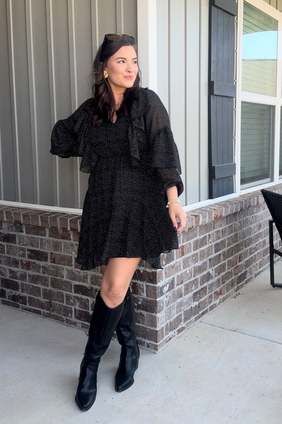 Sunday church outfit of the day in this black long sleeve knee length dress and black knee high boots! 

#LTKStyleTip #LTKFindsUnder100 #LTKSaleAlert