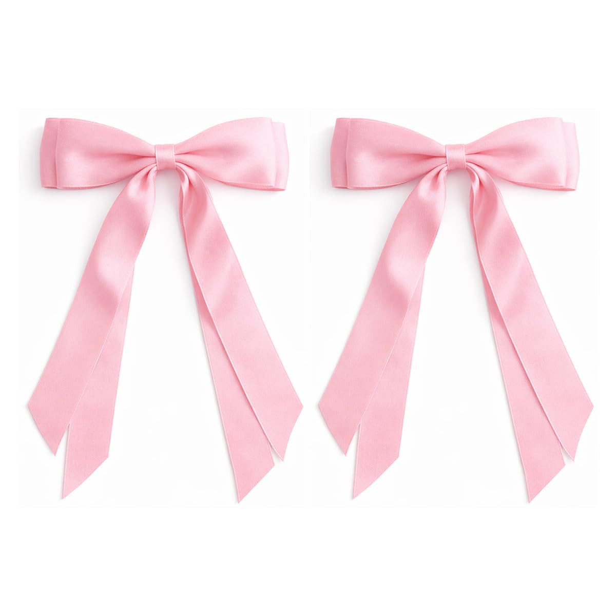Hair Bows Clips for Women Girls, 2 Pack Satin Bow with Long Tail, Hair Barrettes Accessories for ... | Amazon (US)