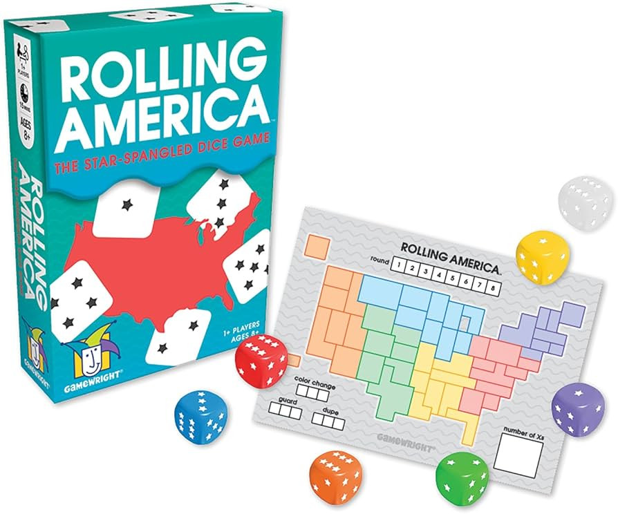 Gamewright Rolling America, The Star Spangled Dice Action Game Multi-colored, 5" | Amazon (US)