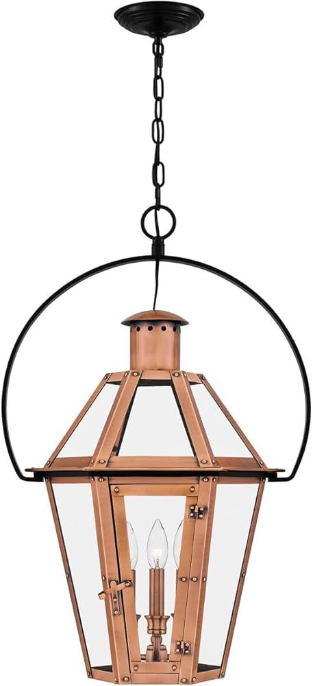 Quoizel BURD2818AC Burdett Rustic French Countryside Clear Tempered Glass Lantern Pendant Light, ... | Amazon (US)