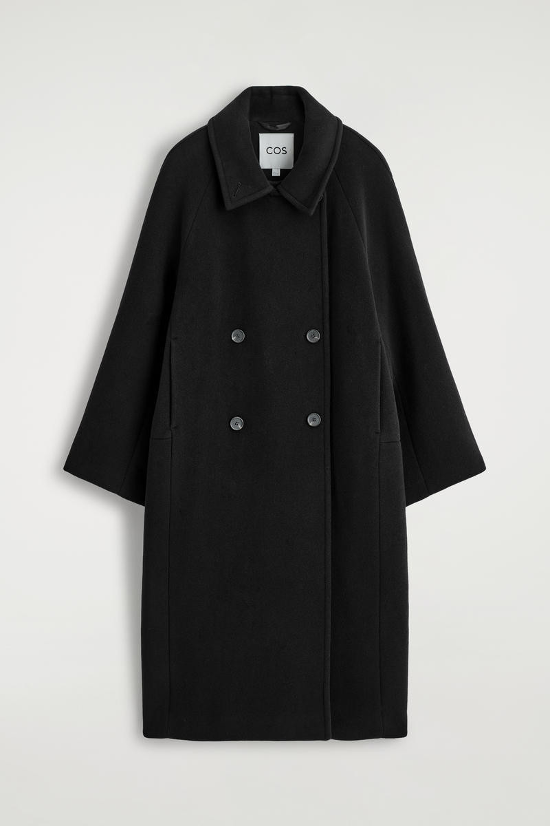 Oversized Double-Breasted Wool Long Coat | COS UK