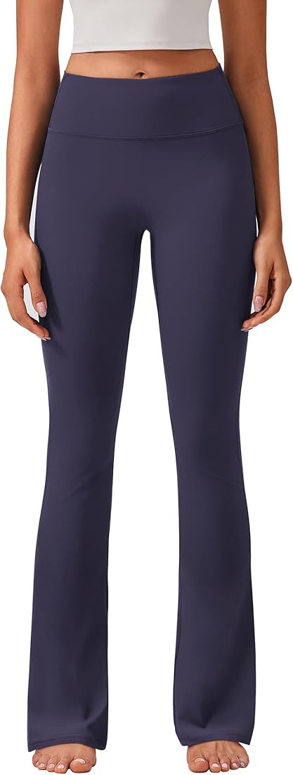 PINSPARK Womens Mini Flare Yoga Pants High Waisted Bootcut Leggings Athletic Bootleg Pants with B... | Amazon (US)