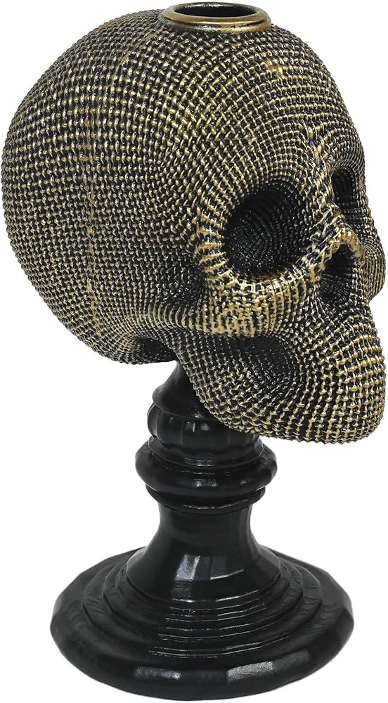 Skull Candle Holder - Solid Gothic Resin Base for Pillar | Halloween Party Essential - Spooky Cen... | Amazon (US)