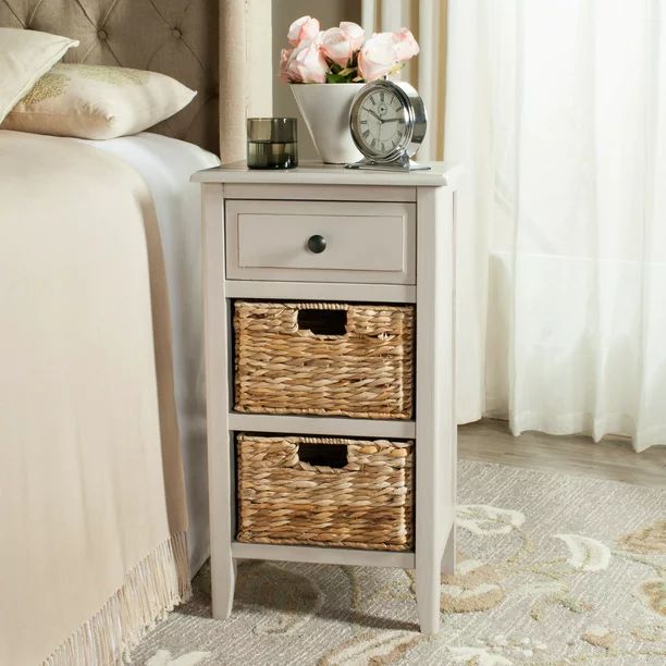 Safavieh Everly Contemporary Side Table with Drawer and Two Baskets | Walmart (US)