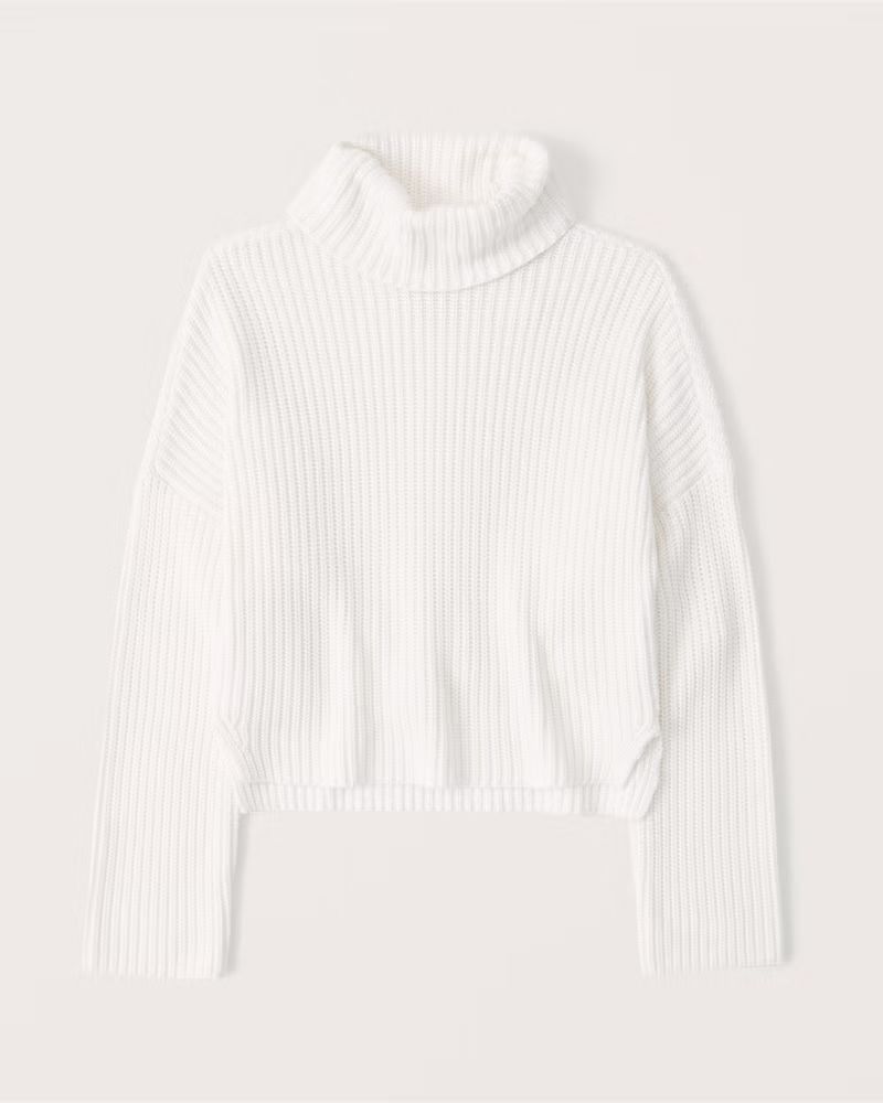 Abercrombie & Fitch Women's Ribbed Turtleneck Sweater in White - Size XXL | Abercrombie & Fitch (US)