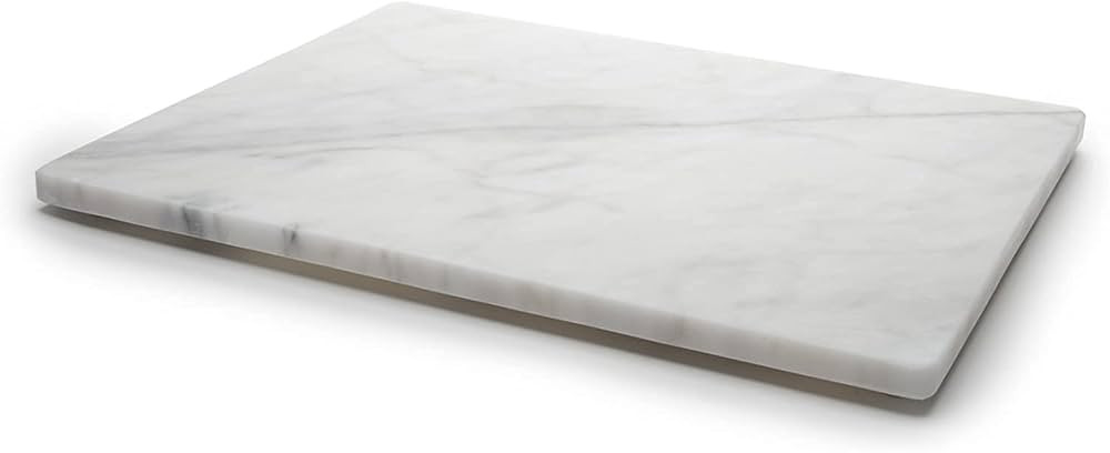 Home Basics Multi-Purpose Pastry Marble Tray Cutting Board Slab With Non-Slip Feet For Stability ... | Amazon (US)