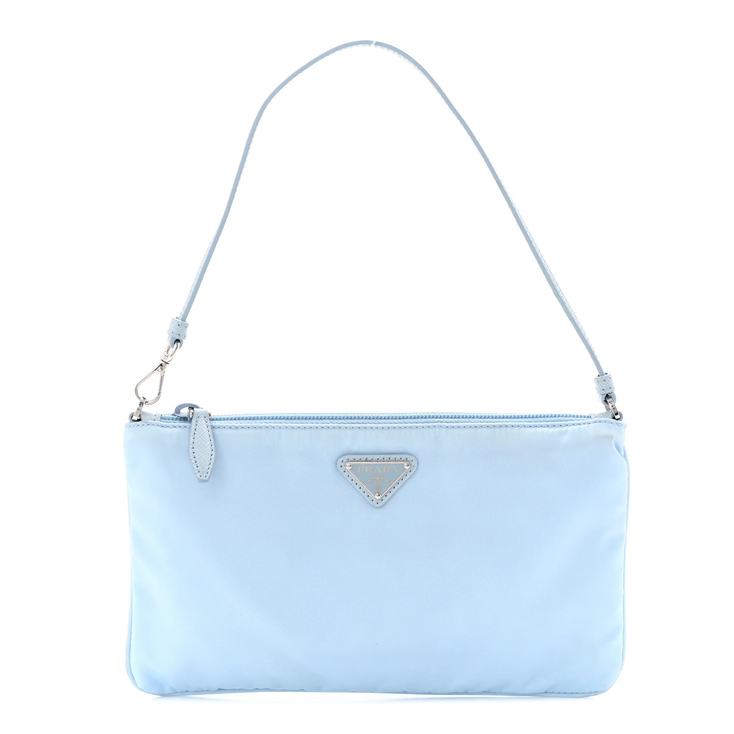 Prada Re-Nylon Vela Saffiano Mini Pochette Bag Celeste 1879707 | FASHIONPHILE (US)