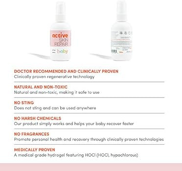 Amazon.com: Active Skin Repair Baby Spray - Non-Toxic and Natural First Aid Baby Spray for Diaper... | Amazon (US)