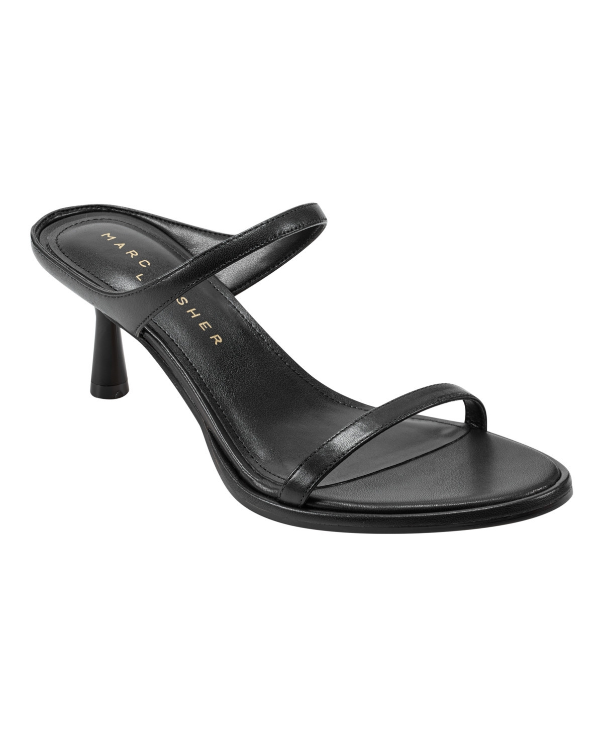 Marc Fisher Ltd Women's Alonde Slip-On Dress Sandals - Black Leather | Macy's