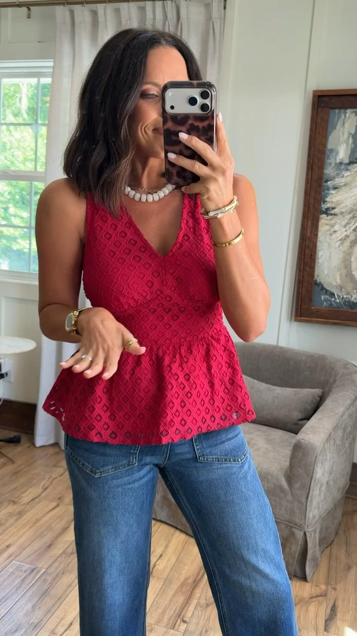 This Cupshe top is SO pretty!! 😍 The peplum fit + lace detail makes it feel a little dressier, but it’s still so easy with jeans. Such a cute date night or girls’ night look! ❤️

#Cupshe #CupsheStyle #AffordableFashion #DateNightOutfit #SummerStyle #LTKStyle
