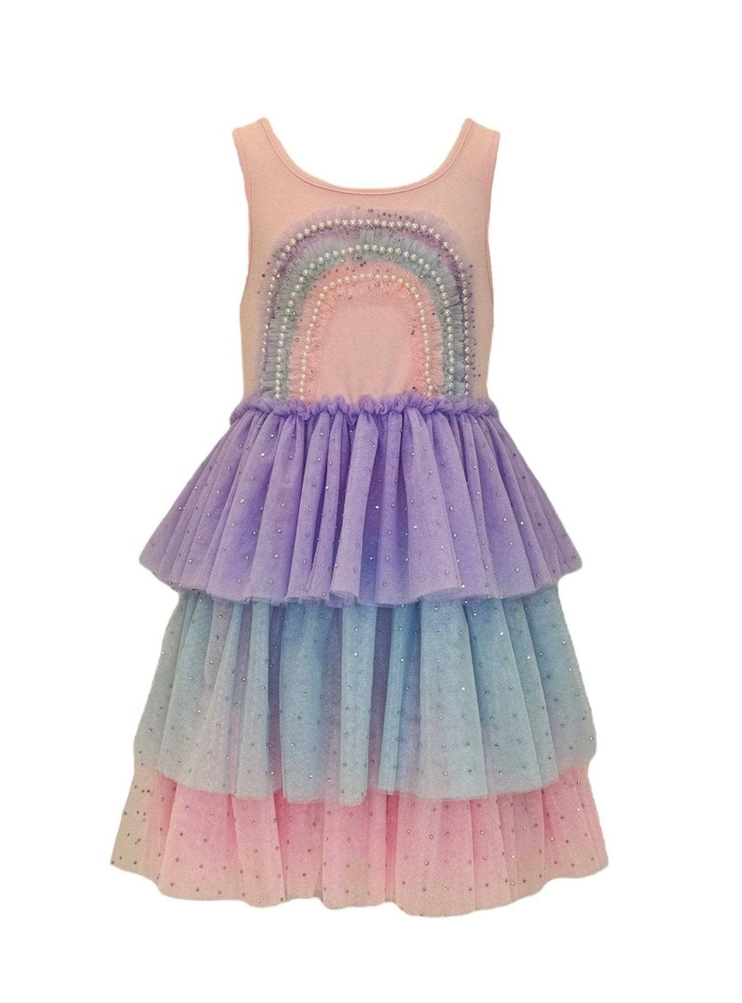 3D Rainbow Peach Tank Dress | Lola + The Boys