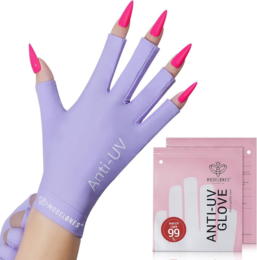 modelones UV Gloves for Gel Manicures, Professional UPF99+ Anti UV Protection Gloves for Gel Nail... | Amazon (US)