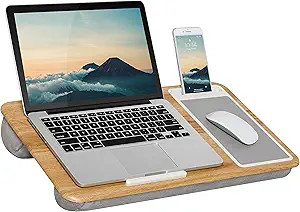 LapGear Home Office Lap Desk with Device Ledge, Mouse Pad, and Phone Holder - Oak Woodgrain - Fit... | Amazon (US)