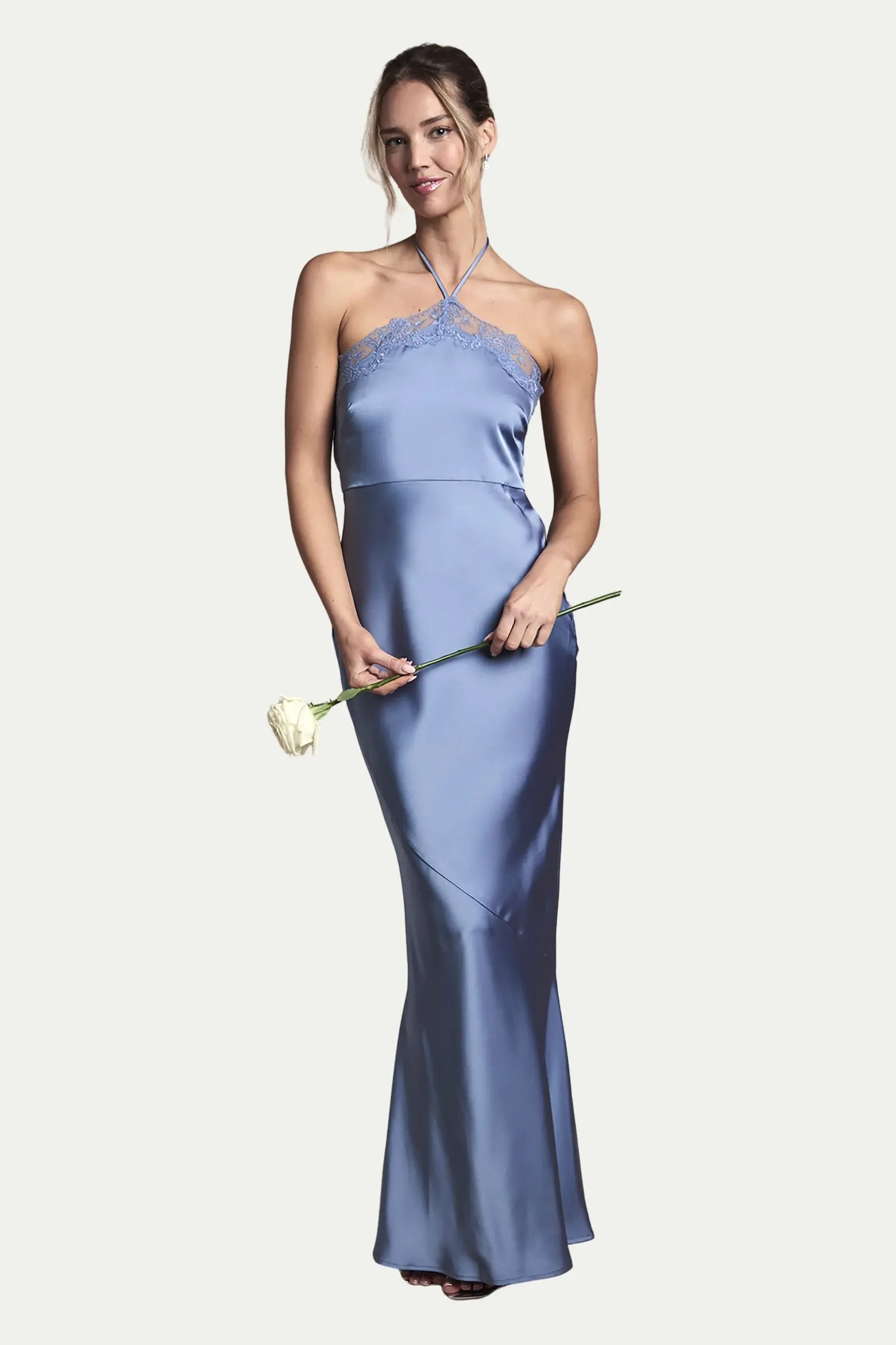 Halter Satin Maxi Bridesmaid Dress (Women) | Nordstrom | Nordstrom