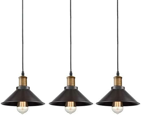PIHAPPY Ceiling Pendant Light Fixture, Industrial Metal Black Pendant Lighting, 8.66 inch Classic... | Amazon (US)