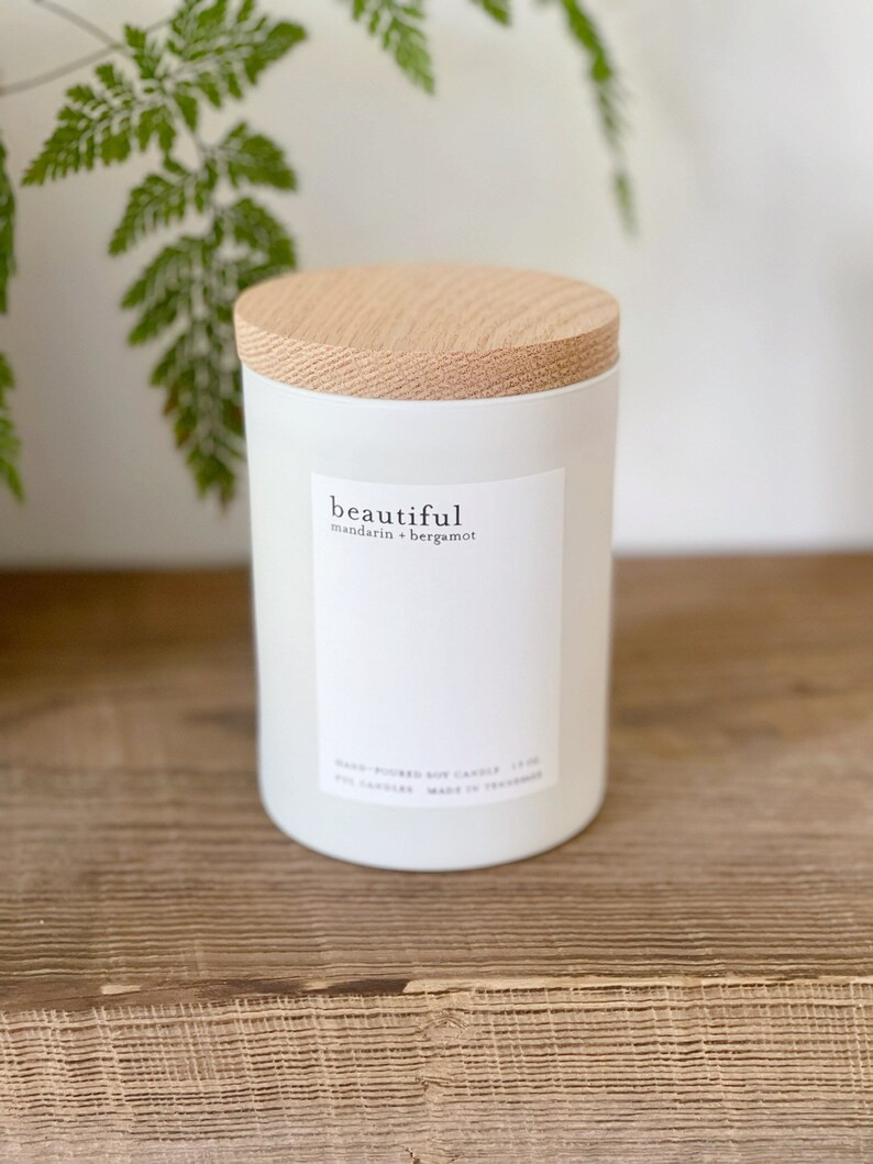 13 Oz DOUBLE WICK Hand Poured Soy Wax Matte White Glass Candle | Etsy | Etsy (US)