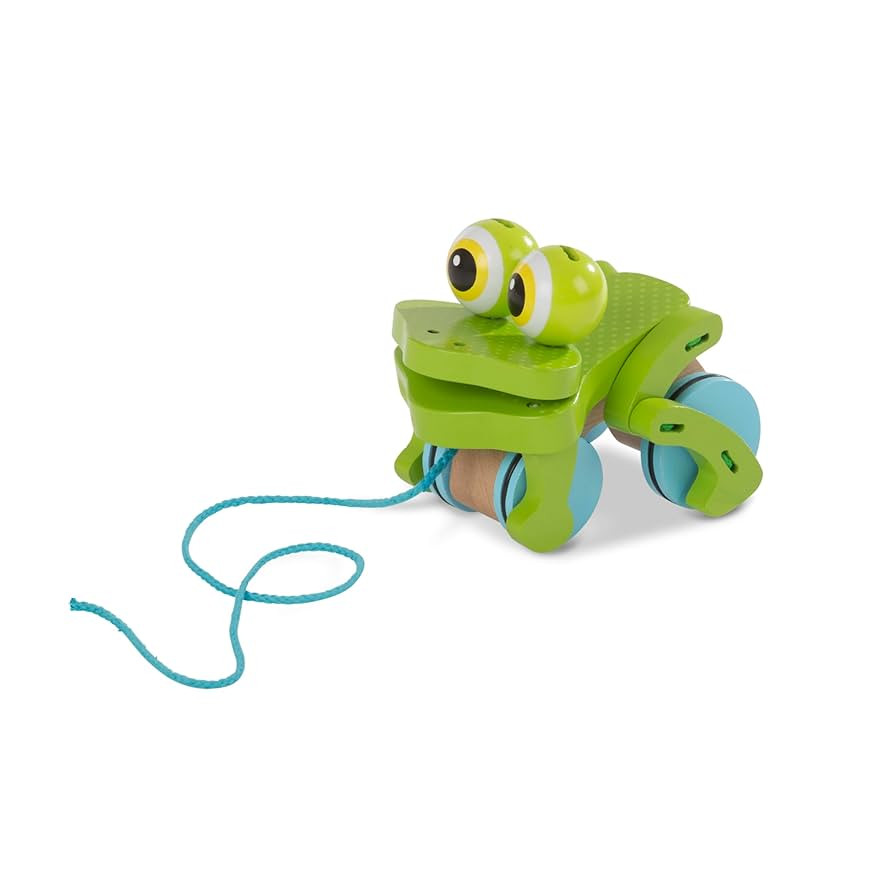 Melissa & Doug First Play Frolicking Frog Wooden Pull Toy - Developmental Duck Pull Toy For Toddl... | Amazon (US)