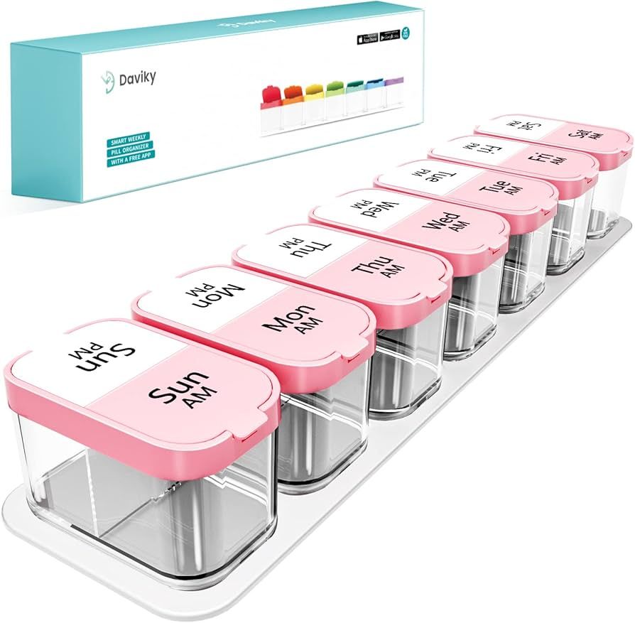 Extra Large Pill Organizer Weekly, Smart XL Pill Organizer 2 Times a Day, Pill Box 7 Day Twice a ... | Amazon (US)