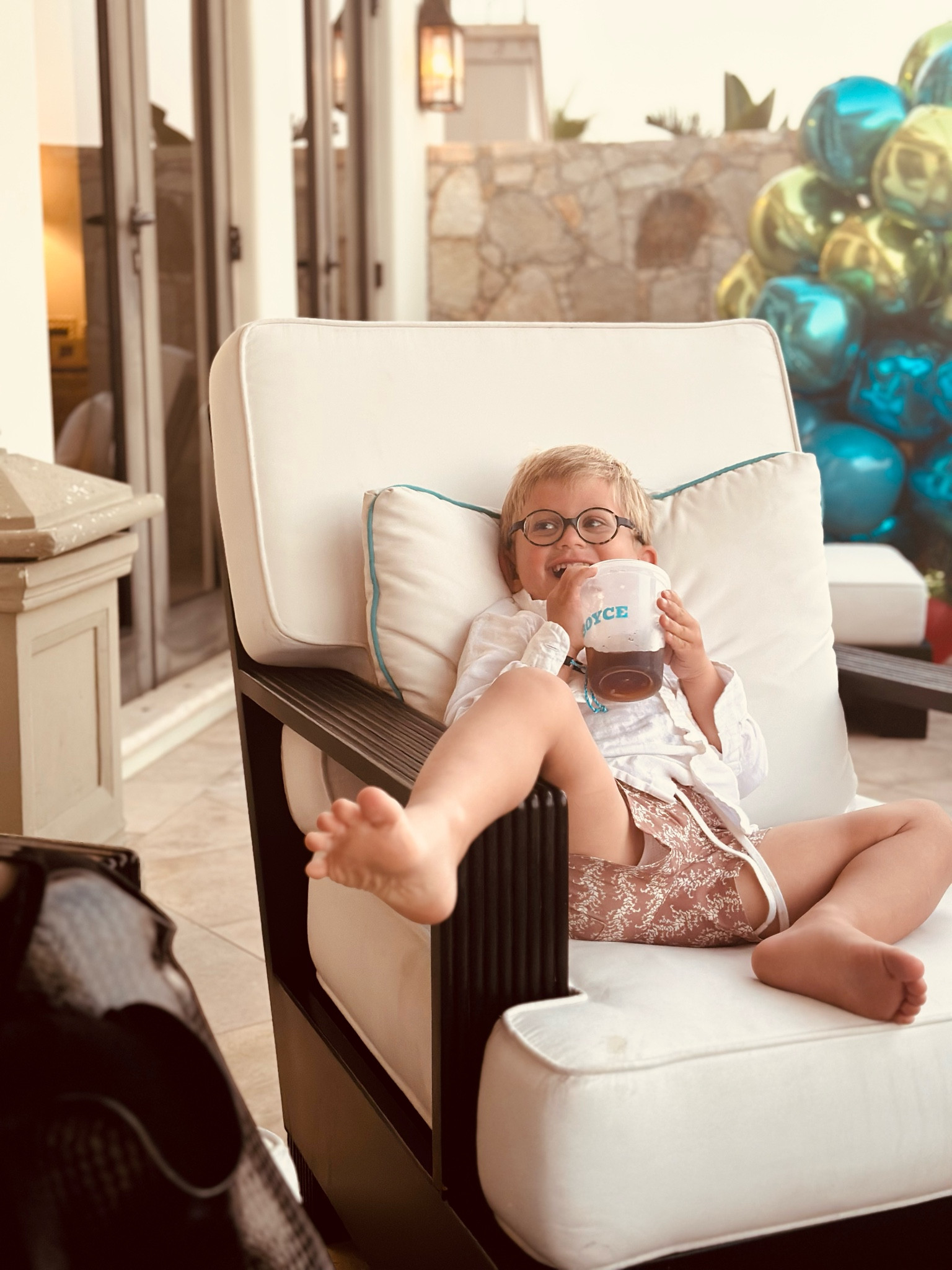 Happy boy 😍 I paired his cute swim trunks with a linen shirt for dinner last night- such a cute fun look. 

#LTKkids #LTKswim #LTKfamily