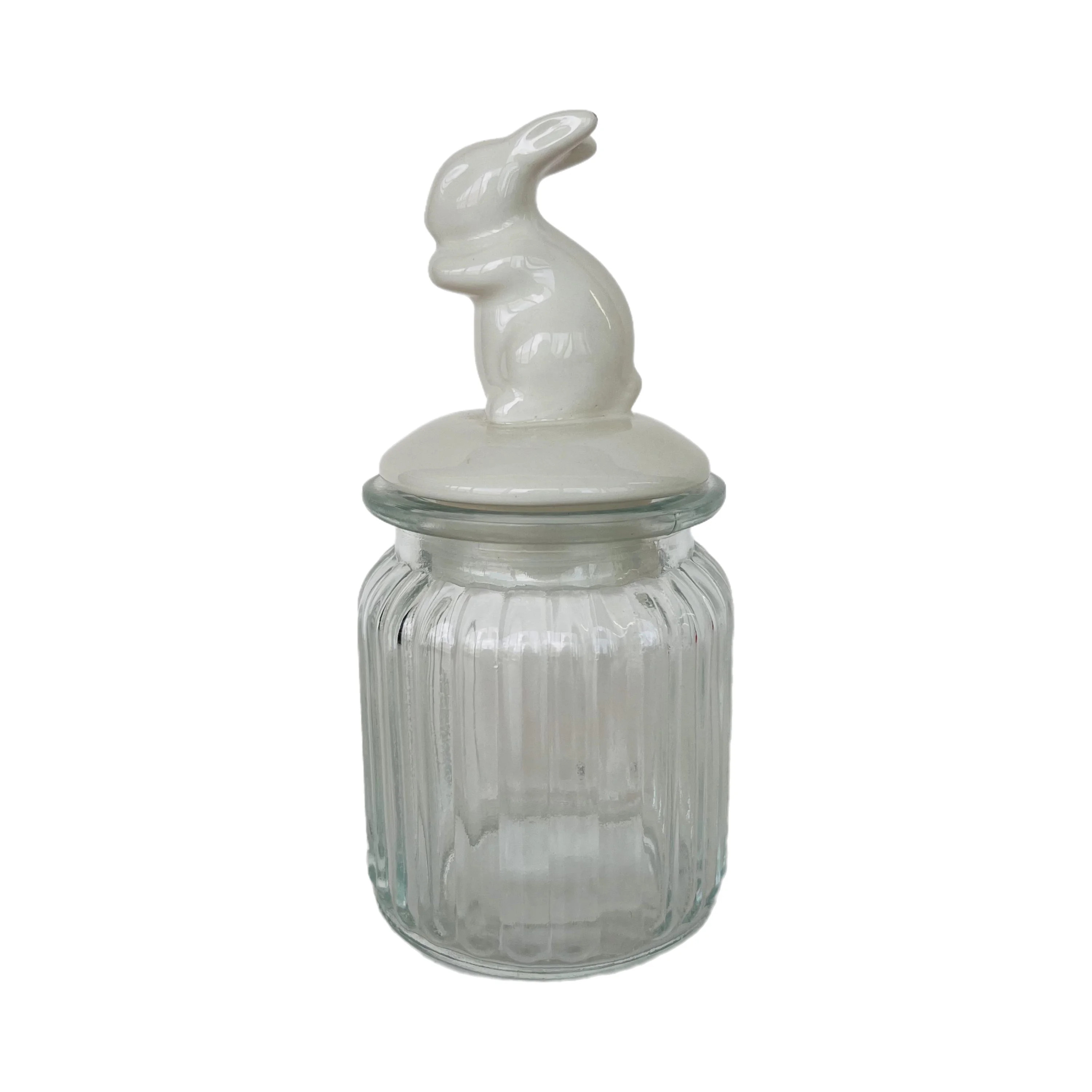 Easter Decorative Glass Jar with Standing White Bunny Lid, 6.25 in, by Way To Celebrate | Walmart (US)