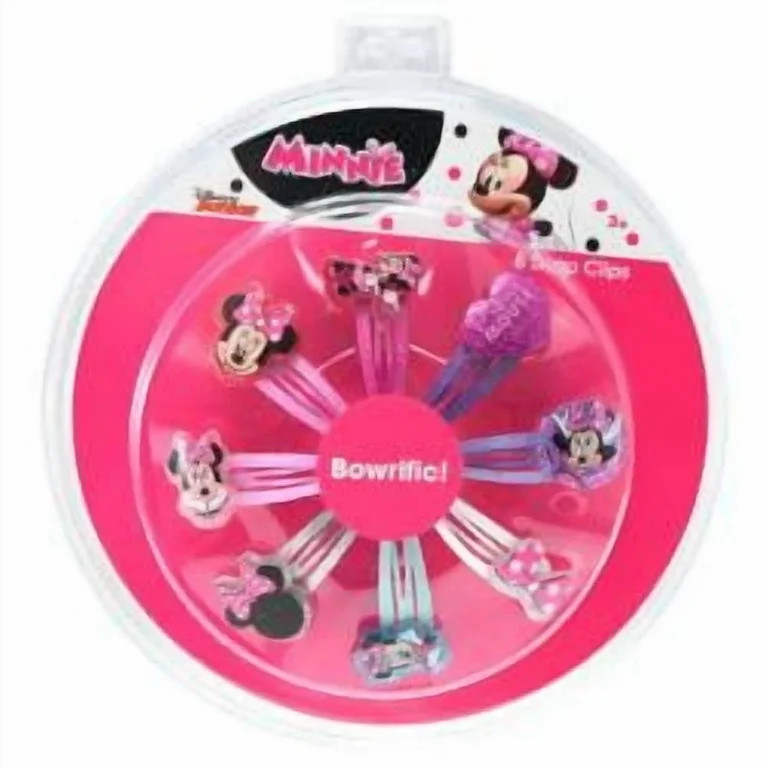 Minnie 8 Printed Glitter Snap Clips with Figure Blister Set | Walmart (US)