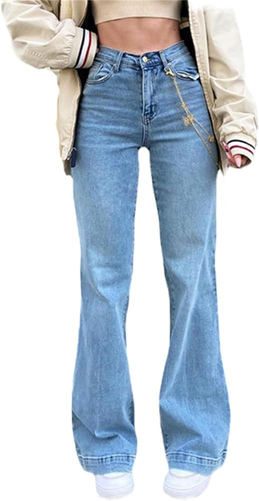 Women Wide Leg Jeans High Waist Baggy Jeans Loose Boyfriend Jeans Y2K Denim Pants | Amazon (US)