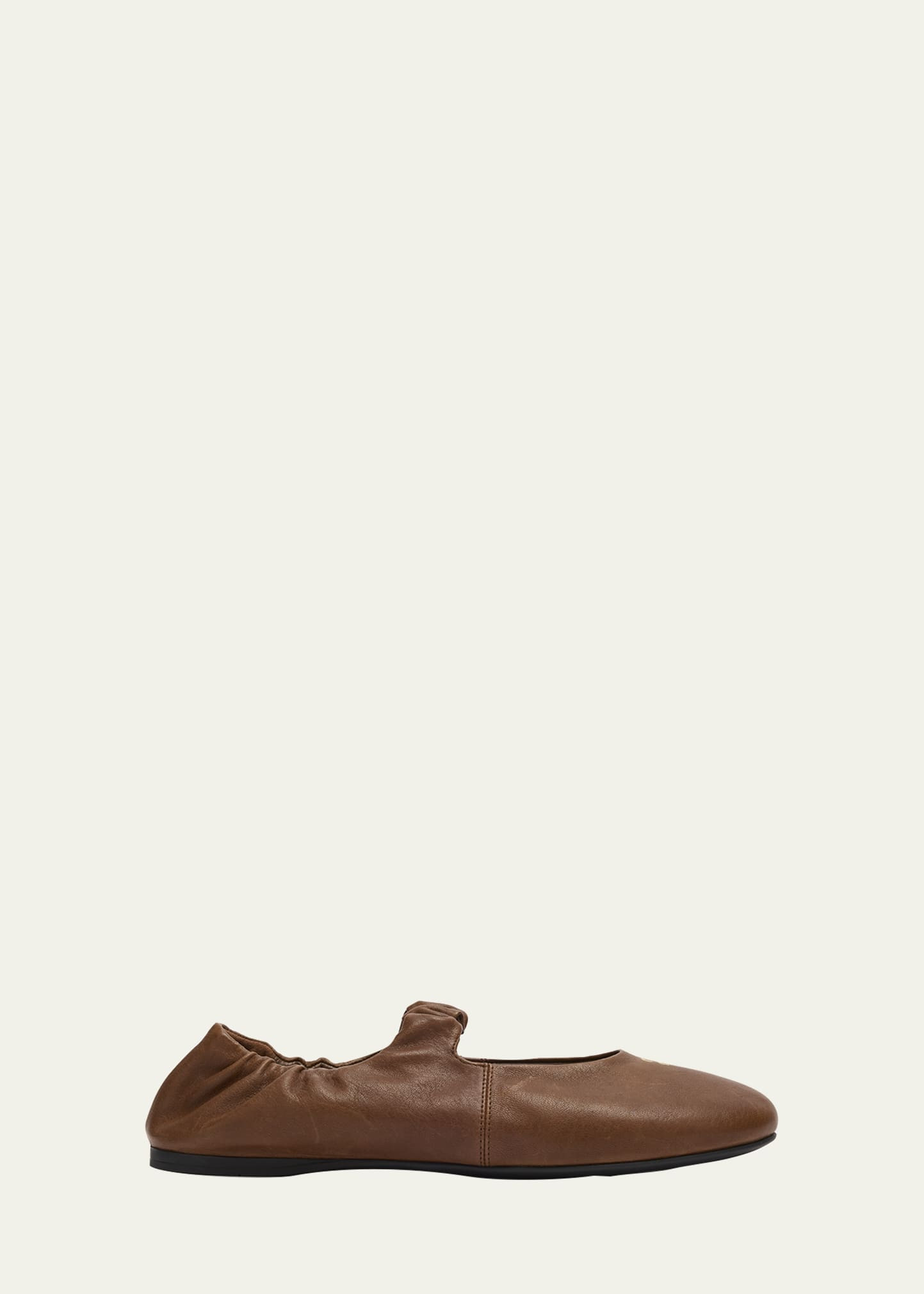 Miu Miu Ruched Leather Ballerina Flats | Bergdorf Goodman