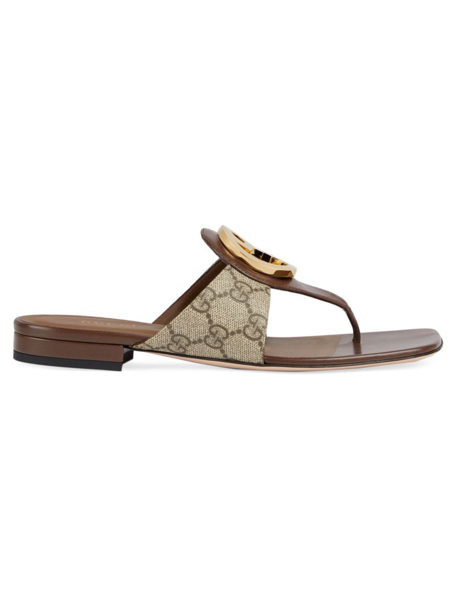 Blondie GG Canvas Thong Sandal | Saks Fifth Avenue