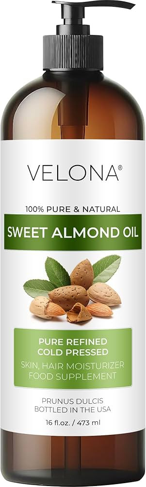 velona Sweet Almond Oil - 16 oz | 100% Pure and Natural Carrier Oil | Refined, Cold Pressed | Ski... | Amazon (US)