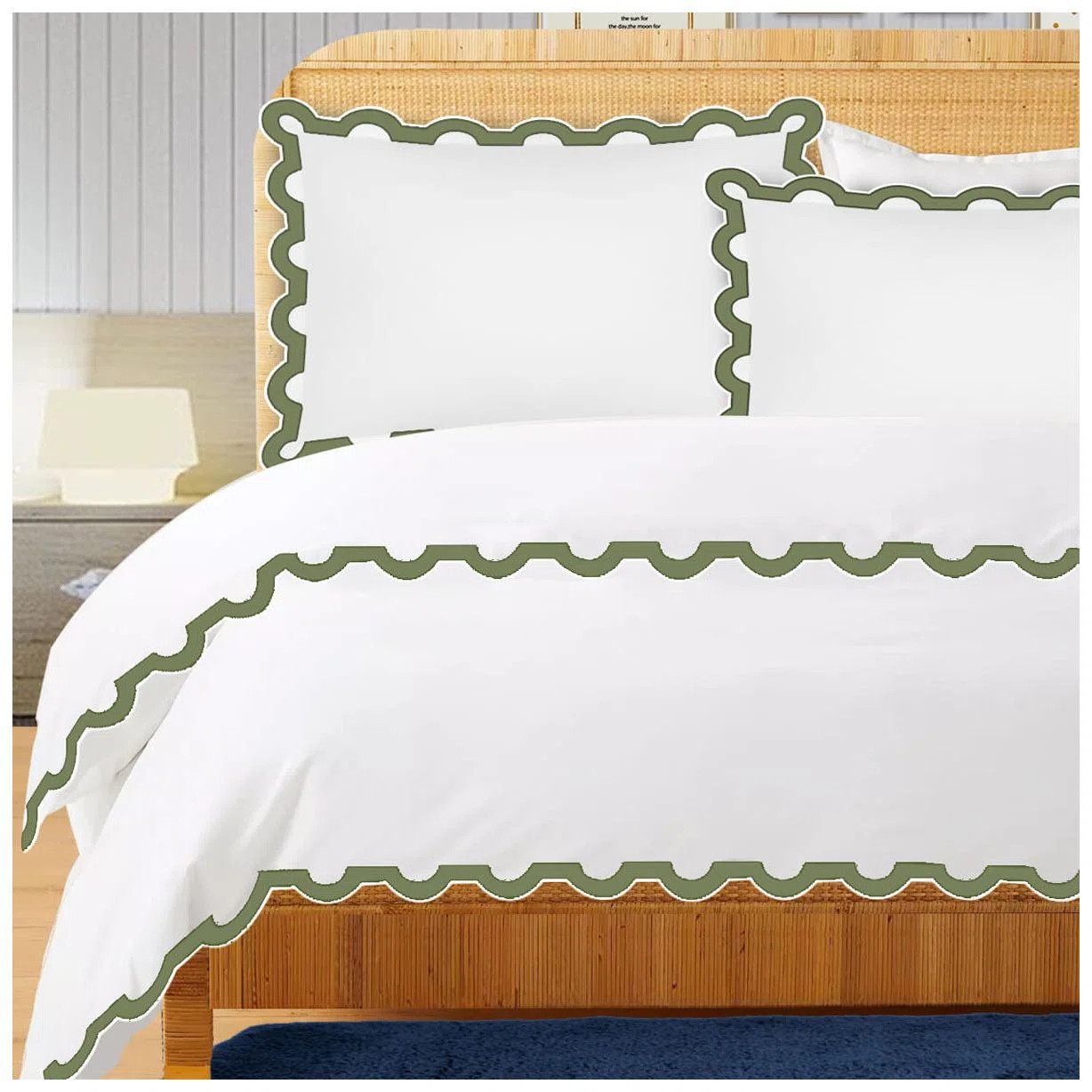 400TC U Shape Applique Embroidery Cotton Duvet Cover Set | Wayfair North America