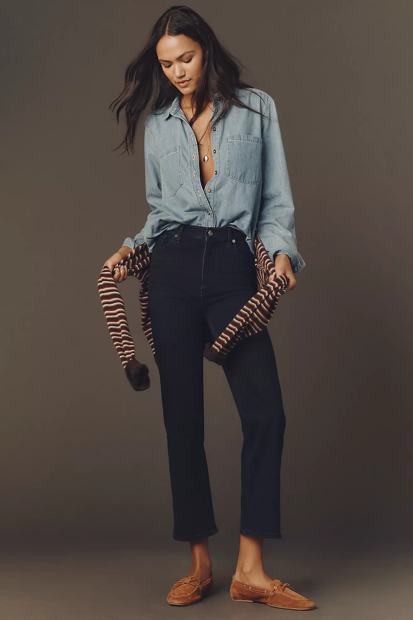 FRAME Le Sleek Straight High-Rise Straight-Leg Jeans | Anthropologie (US)