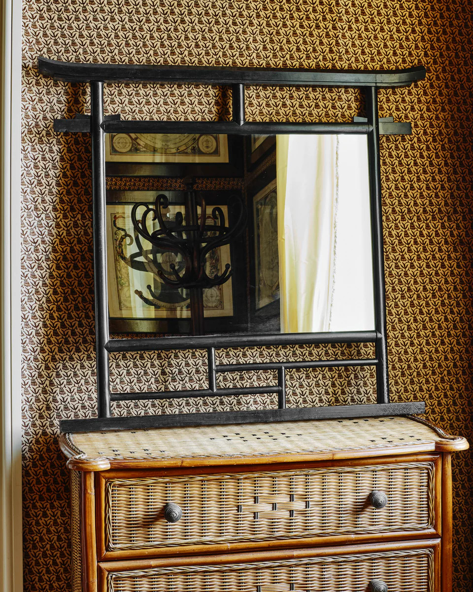 Black Pagoda Style Mirror | Cabana Magazine