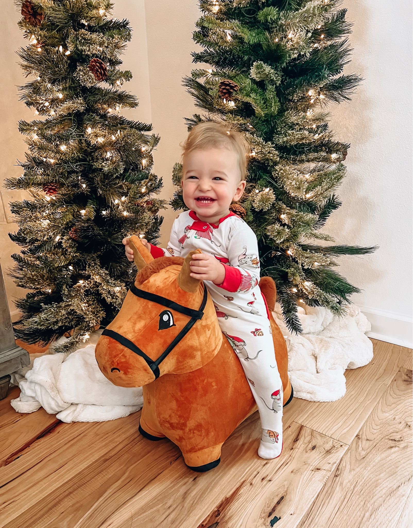 Toddler Christmas Gift Ideas • Bouncy Horse • Pajamas Run Small